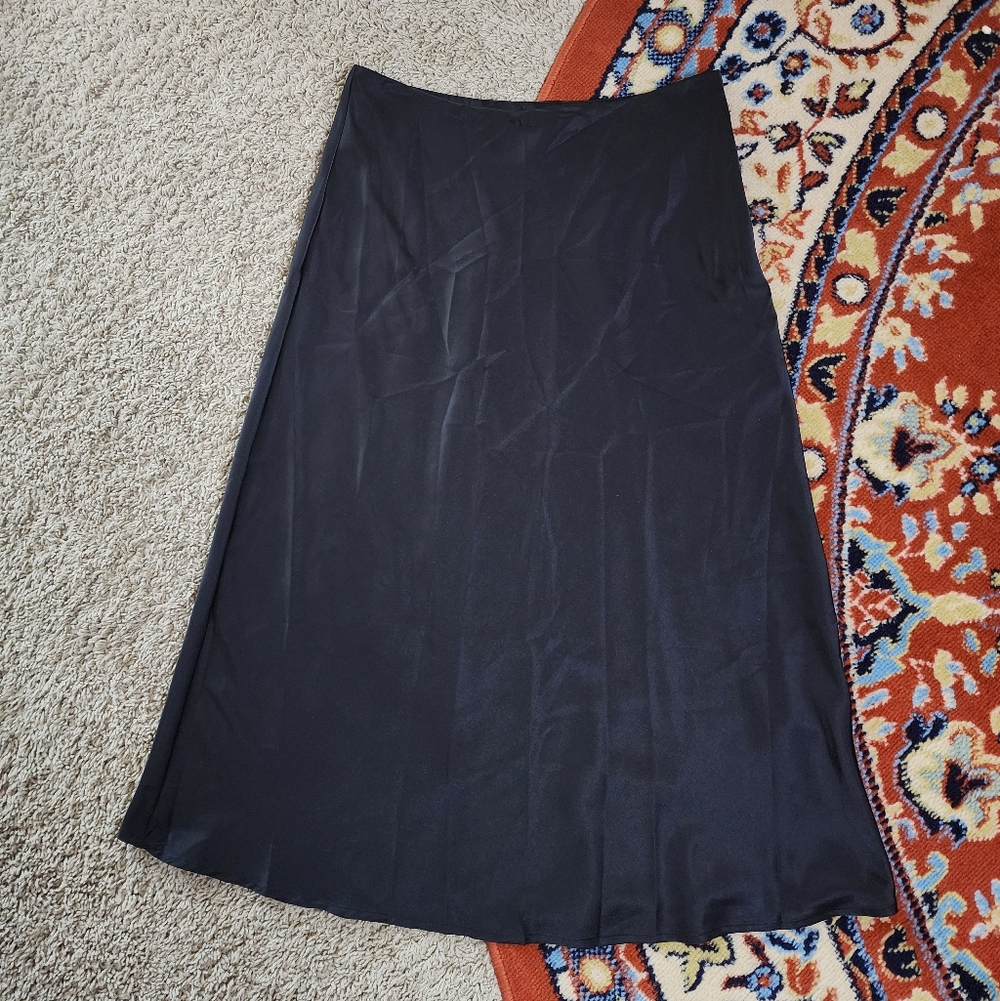 Classic Black Midi A-Line Skirt